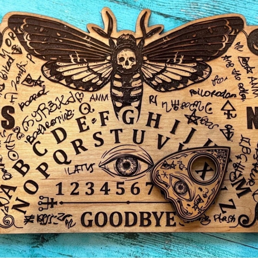 Death Moth Spirit Board With Planchette, Divation Tools, Handmade Spirit Board